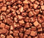 Czech Silky 2-Hole Beads 6x6mm - CZS-01750 - Copper - 25 count