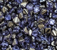 Czech Silky 2-Hole Beads 6x6mm - CZS-20210-27401 - Lavender Chrome - 25 count