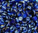 Czech Silky 2-Hole Beads 6x6mm - CZS-30050-22201 - Sapphire Azuro - 25 count