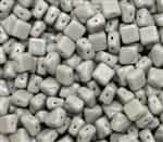 Czech Silky 2-Hole Beads 6x6mm - CZS-43010 - Opaque Ashen Grey - 25 count