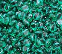 Czech Silky 2-Hole Beads 6x6mm - CZS-50720 - Transparent Emerald - 25 count