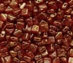 Czech Silky 2-Hole Beads 6x6mm - CZS-90080-56902 - Red - 25 count