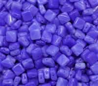 Czech Silky 2-Hole Beads 6x6mm - CZS-99995 - Opaque Blue - 25 count