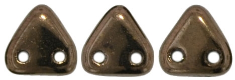 CzechMates Two Hole Trangles 6mm: CZT-14415 - Dark Bronze