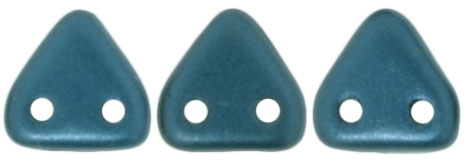 CzechMates Two Hole Trangles 6mm: CZT-25033 - Pearl Coat - Steel Blue