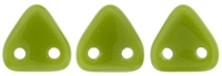 CzechMates Two Hole Trangles 6mm: CZT-53420 - Opaque Olive - 25 count