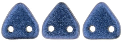 CzechMates Two Hole Trangles 6mm: CZT-79031 - Metallic Suede Blue