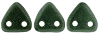 CzechMates Two Hole Trangles 6mm: CZT-79052 - Metallic Suede - Dark Forest - 25 count