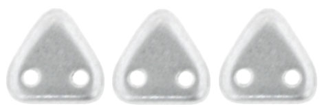 CzechMates Two Hole Trangles 6mm: CZT-K0170 - Matte Metallic Silver