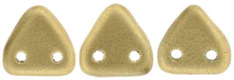 CzechMates Two Hole Trangles 6mm: CZT-K0171 - Matte Metallic Flax