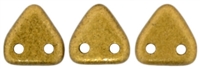 CzechMates Two Hole Trangles 6mm: CZT-K0173 - Matte Metallic Goldenrod