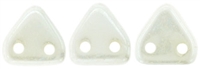 CzechMates Two Hole Trangles 6mm: CZT-L0300 - Luster - Opaque White