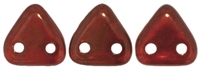 CzechMates Two Hole Trangles 6mm: CZT-LJ9008 - Silversheen - Ruby