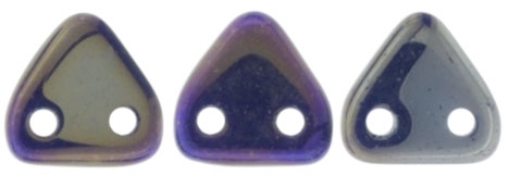 CzechMates Two Hole Trangles 6mm: CZT-LR33070 - Luster Iris - Navy Blue - 25 count