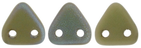 CzechMates Two Hole Trangles 6mm: CZT-M15768 - Matte - Oxidized Bronze Clay - 25 count