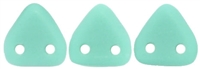 CzechMates Two Hole Trangles 6mm: CZT-M6313 - Matte - Turquoise - 25 count