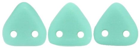 CzechMates Two Hole Trangles 6mm: CZT-M6313 - Matte - Turquoise - 25 count