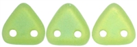 CzechMates Two Hole Trangles 6mm: CZT-MG5023 - Matte Iris - Olivine