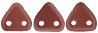 CzechMates Two Hole Trangles 6mm: CZT-P29408 - Satin - Cinnabar - 25 count