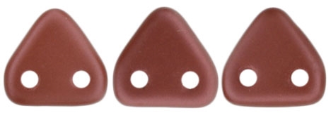 CzechMates Two Hole Trangles 6mm: CZT-P29408 - Satin - Cinnabar - 25 count