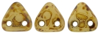 CzechMates Two Hole Trangles 6mm: CZT-T13010 - Opaque Light Beige - Picasso - 25 count