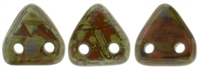 CzechMates Two Hole Trangles 6mm: CZT-T13610 - Picasso - Umber - 25 count