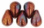 CZTD-R14415 - Czech Tear Drops 6/4mm: Iris - Copper - 25 Count