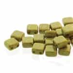 Two Hole Tile 5mm : CZTWN05-53400-15495 - Green Lumi - 30 Bead Strand