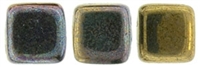 CzechMates Two Hole Tile 6mm - CZTWN06-15768 - Oxidized Bronze Clay - 25 Beads