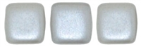 CzechMates Two Hole Tile 6mm - CZTWN06-25028 - Pearl Coat - Silver - 25 Beads