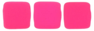 CzechMates Two Hole Tile 6mm - CZTWN06-25123 - Neon Pink - 25 Beads