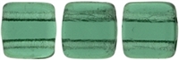 CzechMates Two Hole Tile 6mm - CZTWN06-5031 - Prairie Green - 25 Beads