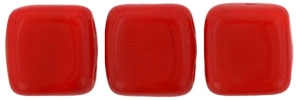 CzechMates Two Hole Tile 6mm Opaque - Red 25 Beads