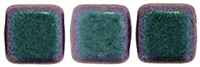 CzechMates Two Hole Tile 6mm - CZTWN06-94102 - Polychrome - Orchid Aqua - 25 Beads