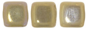 CzechMates Two Hole Tile 6mm - CZTWN06-BI13070 - Brown Iris - French Beige - 25 Beads