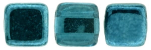 CzechMates Two Hole Tile 6mm - CZTWN06-K5513 - Mirror - Teal - 25 Beads