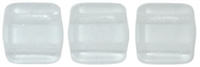 CzechMates Two Hole Tile 6mm - CZTWN06-M0003 - Matte - Crystal - 25 Beads