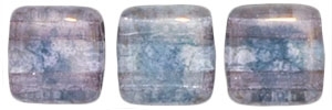 CzechMates Two Hole Tile 6mm - CZTWN06-MD0003 - Crystal - Moon Dust - 25 Beads