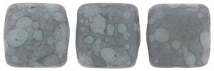 CzechMates Two Hole Tile 6mm - CZTWN06-MMD6310 - Matte Opaque Pale Turquoise - Moondust 25 Beads