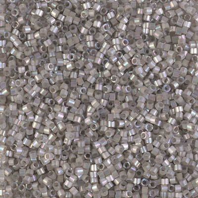 Miyuki Delica Seed Beads 5g 11/0 DB1877 Inside Dyed Rainbow Nearly Grey Satin