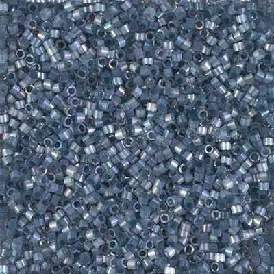 Miyuki Delica Seed Beads 5g 11/0 DB1882 Inside Dyed Rainbow Grey-Teal Satin