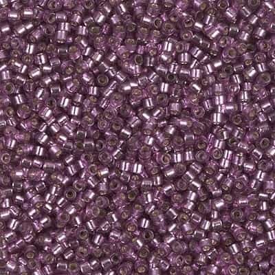 Miyuki Delica Seed Beads 5g 11/0 DB2169 Duracoat Silver Lined Dyed Purple Silver Plum