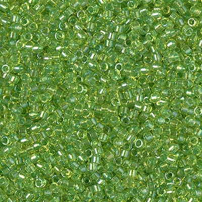 Miyuki Delica Seed Beads 5g 11/0 DB2376 Inside Color Lined Dyed Limeade