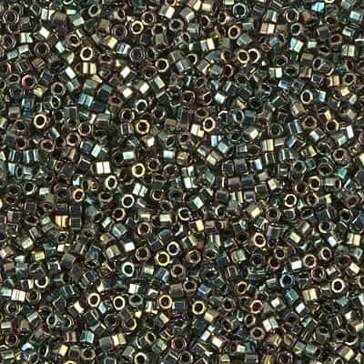 Miyuki Delica Seed Beads 5g 11/0  DBH0024 Hex MR Lt Green/Aqua/Br