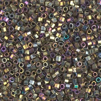 Miyuki Delica Seed Beads 5g DBMH0029 Hex MR Nickel Plated Golden