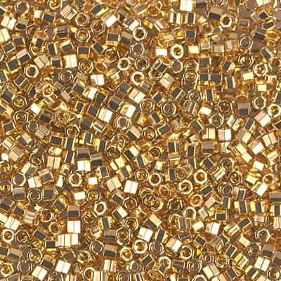 Miyuki Delica Seed Beads 1g DBMH0031 Hex 24Kt Gold Plated