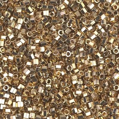 Miyuki Delica Seed Beads 1g DBMH0034 Hex M 18 KT HamGold Plat