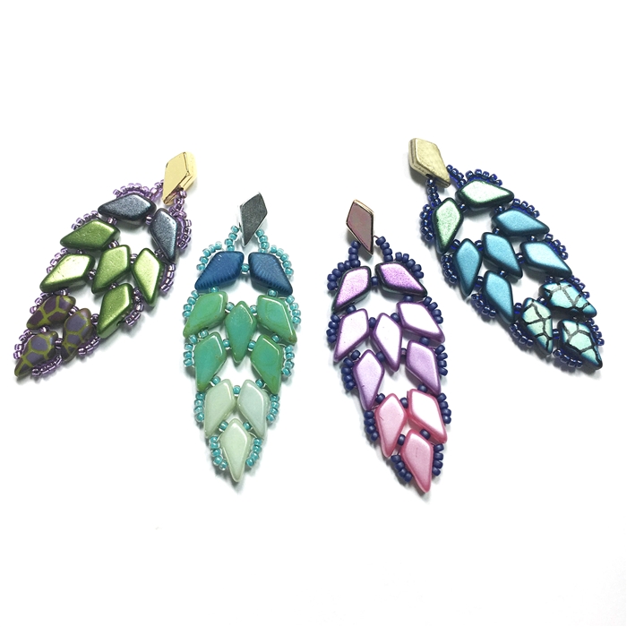 BeadSmith Digital Download Patterns - Peacock Earrings