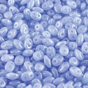 DU0531010-14400 - SuperDuo 2.5X5mm Opal Blue White Luster - 8 Grams