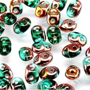 SuperDuo 2/5mm : 8 Grams - DU0550720-27101  - Emerald Capri Gold